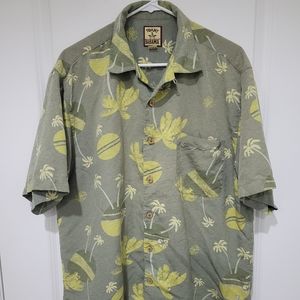 Tommy Bahama Mens Palm Trees Pattern Short Sleeve Hawaiian Shirt